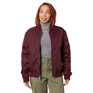 LABEL Go-To Bomber Jacket for Women,Burgundy SM One Size
